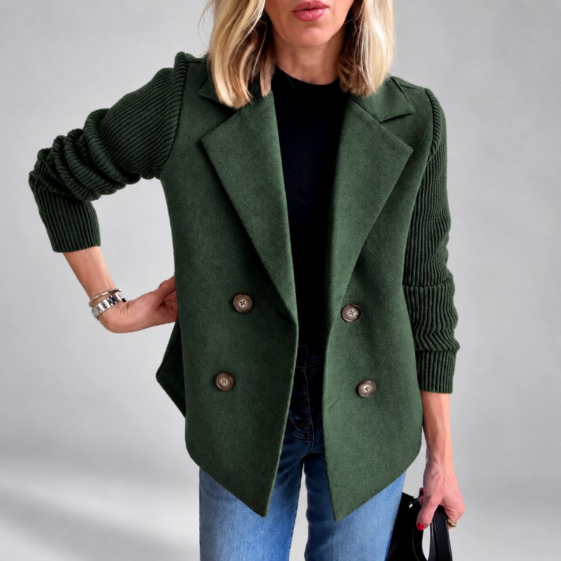 Felicity - Women’s Ribbed Sleeve Double-Breasted Blazer 3