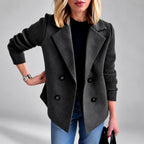 Felicity - Women’s Ribbed Sleeve Double-Breasted Blazer 4