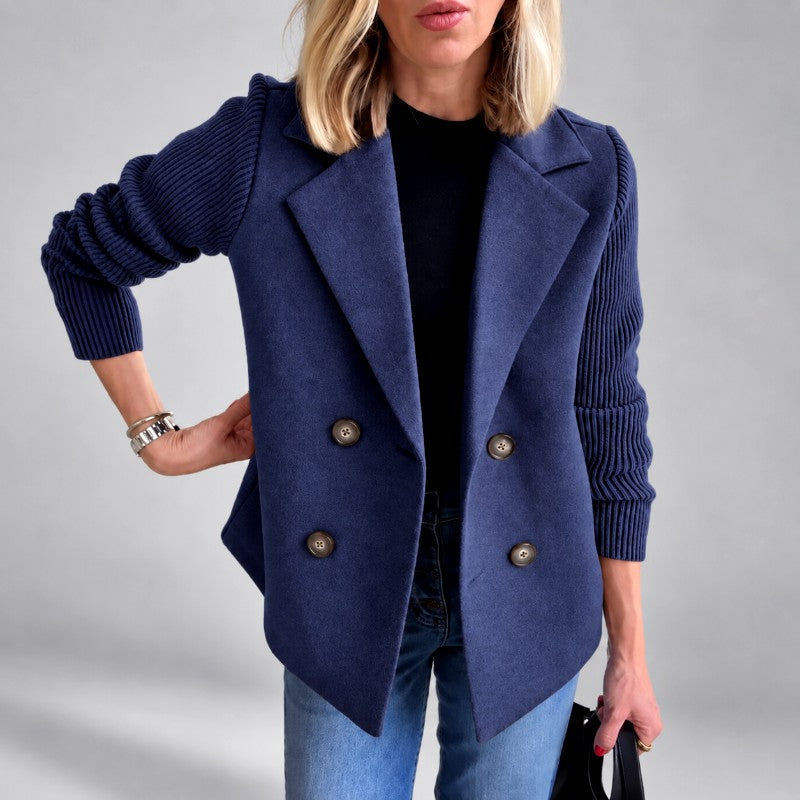 Felicity - Women’s Ribbed Sleeve Double-Breasted Blazer 5