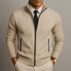 Felix - Men's Tailored Wool-Blend Full-Zip Cardigan