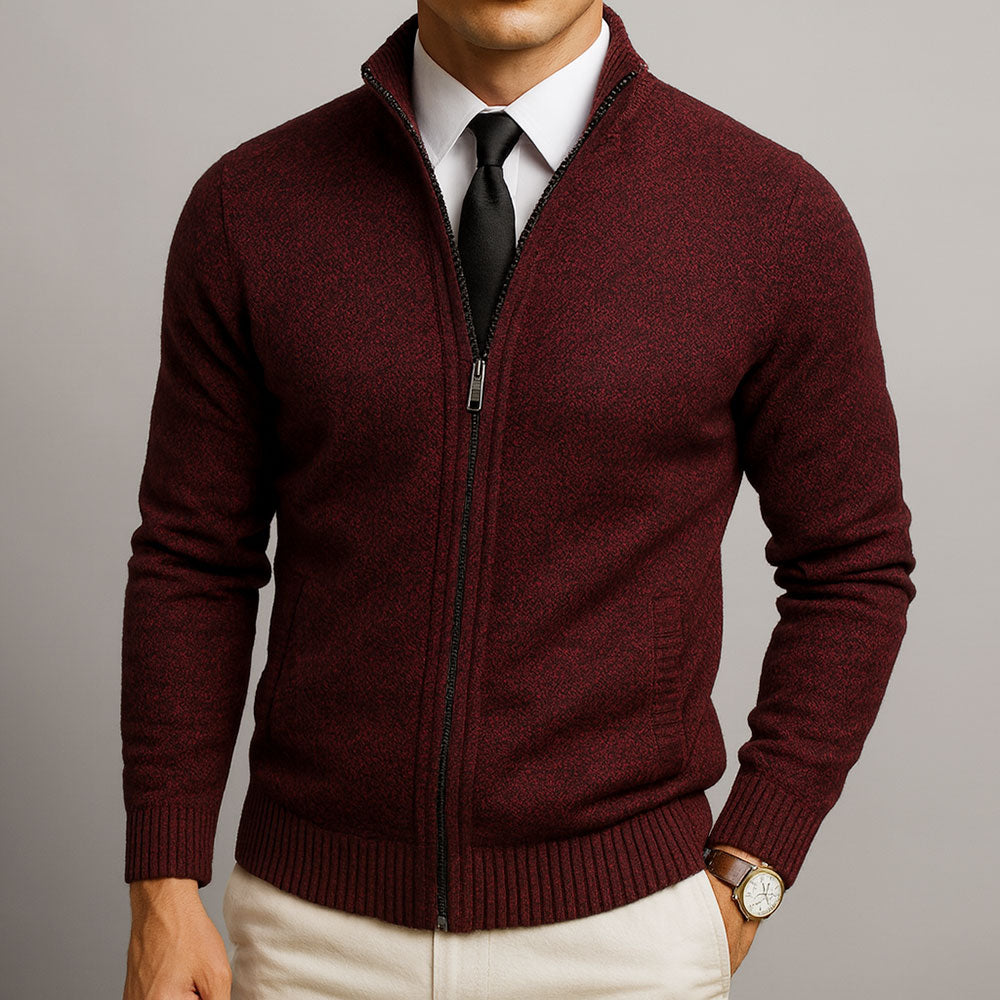 Felix - Men's Tailored Wool-Blend Full-Zip Cardigan