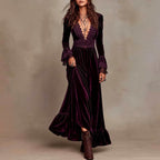 Filomena - Women's Velvet Lace Long Sleeve Party Dress 2