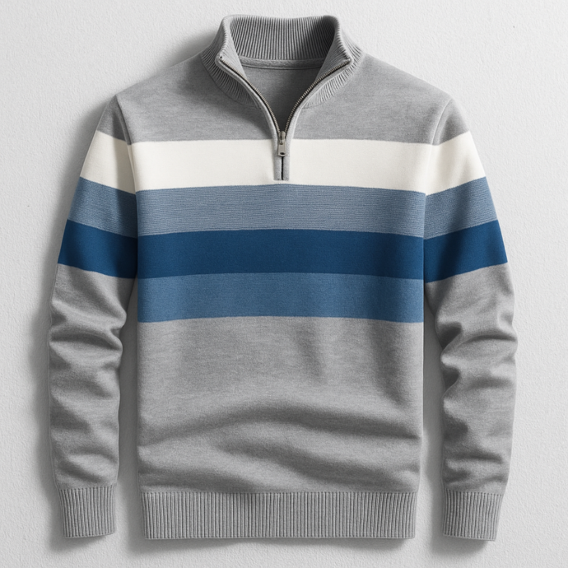 Finnegan - Men's Striped Quarter-Zip Pullover