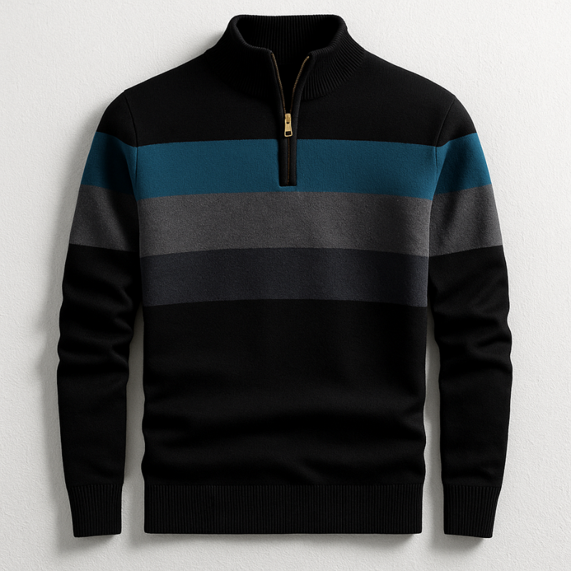 Finnegan - Men's Striped Quarter-Zip Pullover