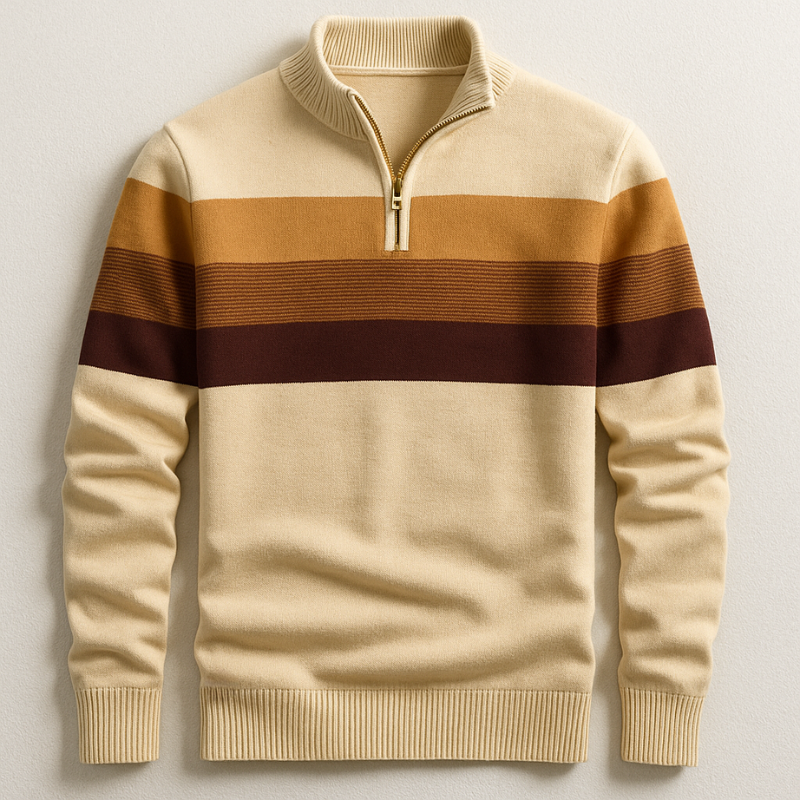 Finnegan - Men's Striped Quarter-Zip Pullover