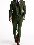 Finnegan - Men's Tailored Herringbone Tweed Suit with Waistcoat