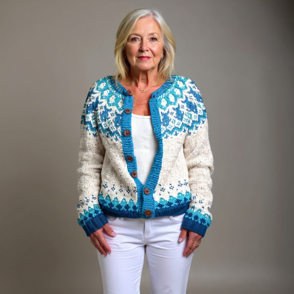 Fiona - Women's Vintage Fair Isle Cardigan