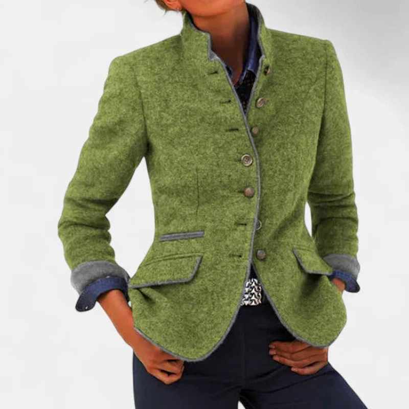 Florence - Women's Mandarin Collar Fitted Blazer Jacket 3