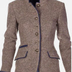 Florence - Women's Mandarin Collar Fitted Blazer Jacket 6