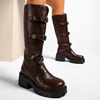 Frances - Women's Chunky Lug Sole Knee High Boots 2