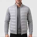 Gabriel - Men's Tapered Puffer Jacket with Fleece Knit Sleeves