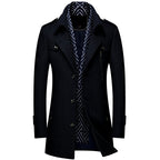 Garry - Men's Button Front Notch Collar Coat 2