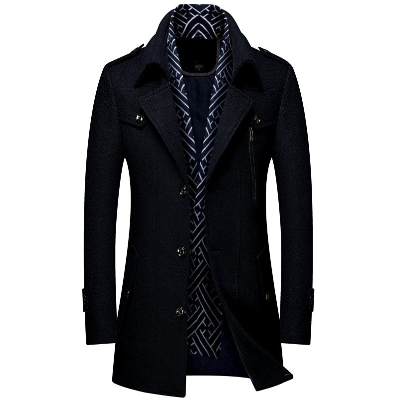 Garry - Men's Button Front Notch Collar Coat 2