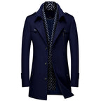 Garry - Men's Button Front Notch Collar Coat 4