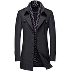 Garry - Men's Button Front Notch Collar Coat 5