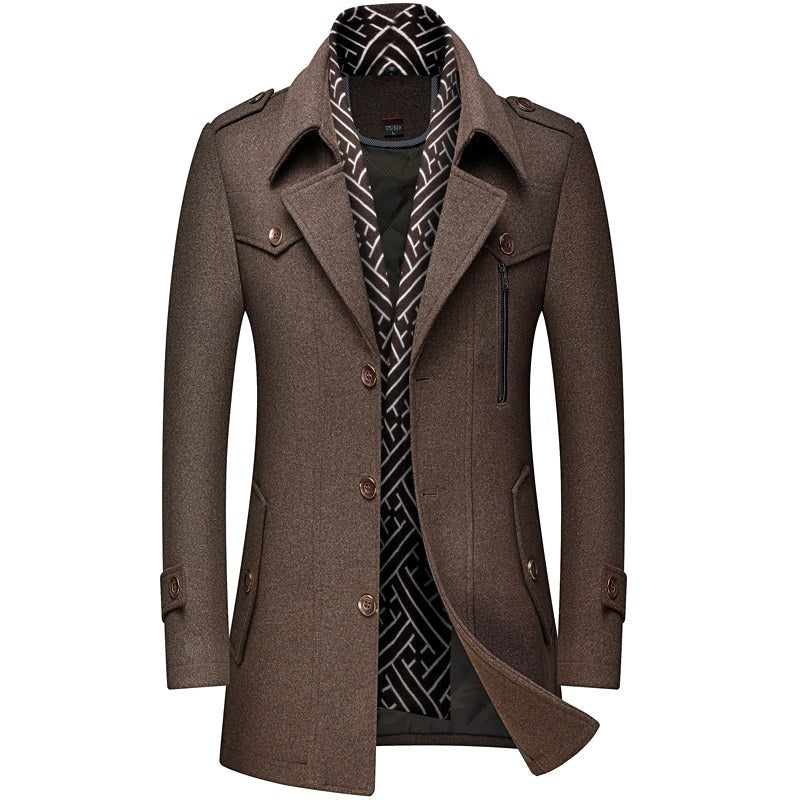 Garry - Men's Button Front Notch Collar Coat 6