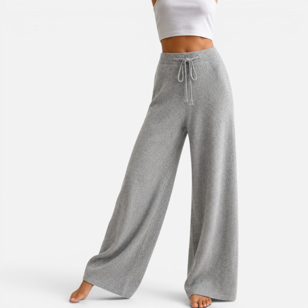 Georgia - Women's Cashmere Wide-Leg Knit Pants