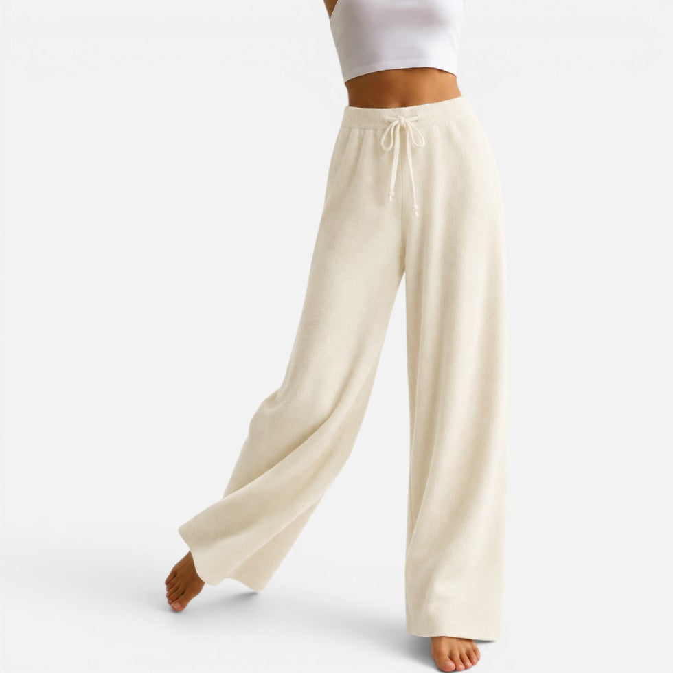 Georgia - Women's Cashmere Wide-Leg Knit Pants