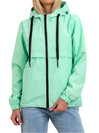 Gladys - Women's Hooded Rain Jacket with Drawstring and Zip Front 3