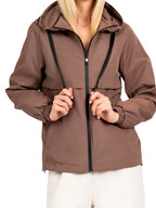 Gladys - Women's Hooded Rain Jacket with Drawstring and Zip Front 4