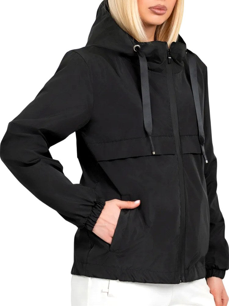 Gladys - Women's Hooded Rain Jacket with Drawstring and Zip Front 6
