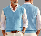 Graham - Men’s Classic Textured Knit Vest with Ribbed Hem 8