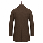 Grant - Men's Three-Button Overcoat with Zip-Up Stand Collar 9