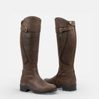 Greta - Women's Knee-High Riding Boots with Buckle Detail