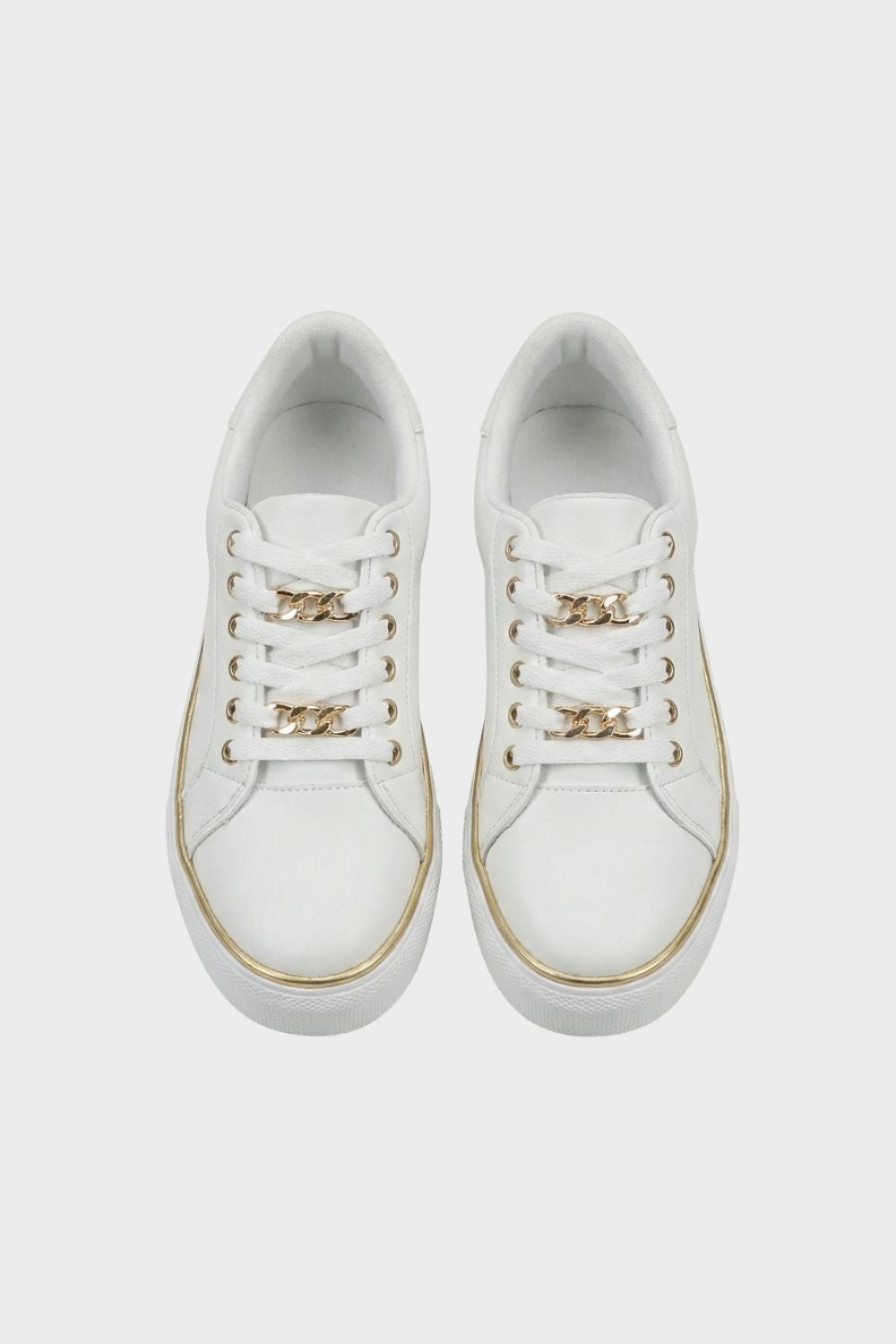 Greta - Women's Platform Sneaker with Chain Detail