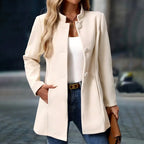 Gundula - Women's Mandarin Collar Button-Front Winter Coat 1