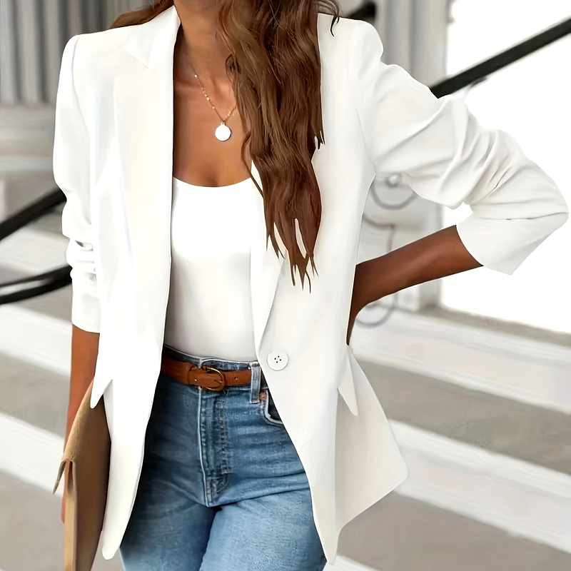 Hadewych - Women's Tailored Notched Lapel Fitted Blazer 2