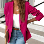 Hadewych - Women's Tailored Notched Lapel Fitted Blazer 4