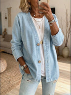 Hadley - Women's Denim Button Coat