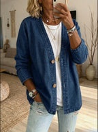 Hadley - Women's Denim Button Coat