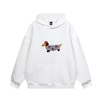 Hallie - Embroidered Dachshund Hoodie with Drawstring Hood