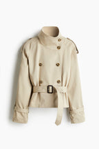 Harlow - Women's Double-Breasted Trench Jacket with Belted Waist