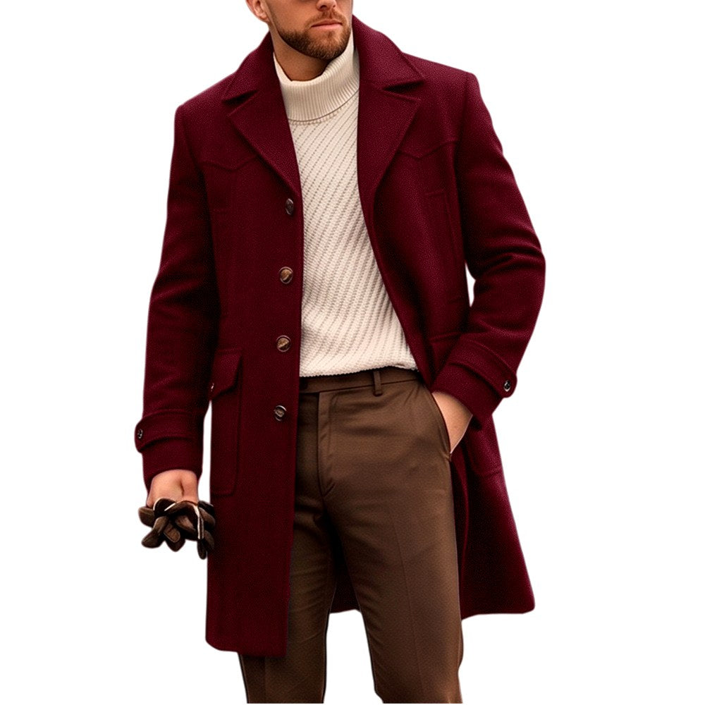 Harry - Men's Structured Lapel Coat with Button Cuffs 3