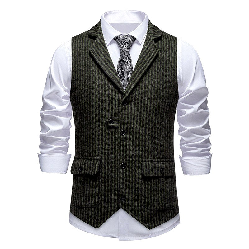 Hayden - Men's Flap Pocket Striped Vest 3
