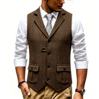 Hayden - Men's Flap Pocket Striped Vest 4