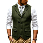 Hayden - Men's Flap Pocket Striped Vest 6