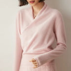 Hazel - Women's Cashmere Wrap V-Neck Pullover