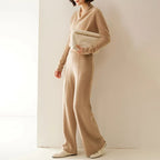 Hazel - Women's Cashmere Wrap V-Neck Pullover