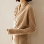Hazel - Women's Cashmere Wrap V-Neck Pullover