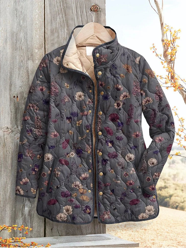 Hazel - Women's Floral Quilted Jacket