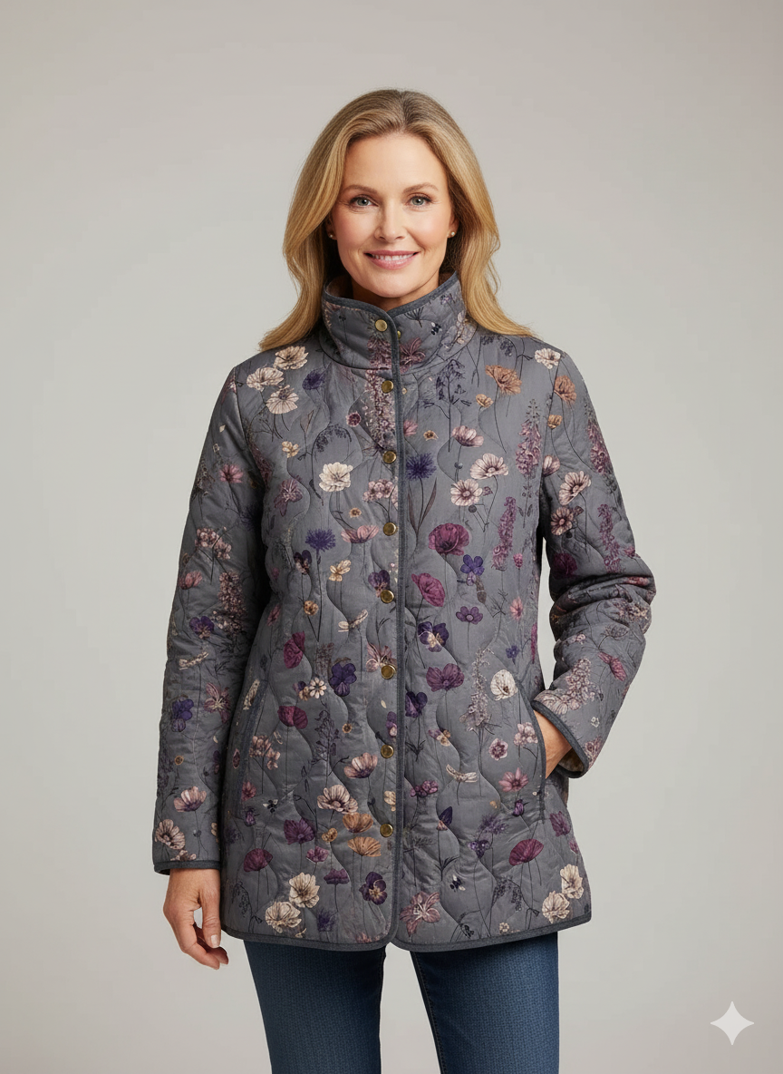 Hazel - Women's Floral Quilted Jacket