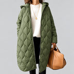 Heather - Women's Longline Quilted Hooded Coat 6