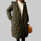 Heather - Women's Longline Quilted Hooded Coat 8