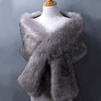 Ianthe - Women's Faux Fur Wrap Draped Shawl 3