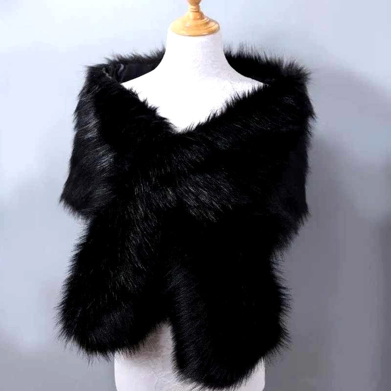 Ianthe - Women's Faux Fur Wrap Draped Shawl 4