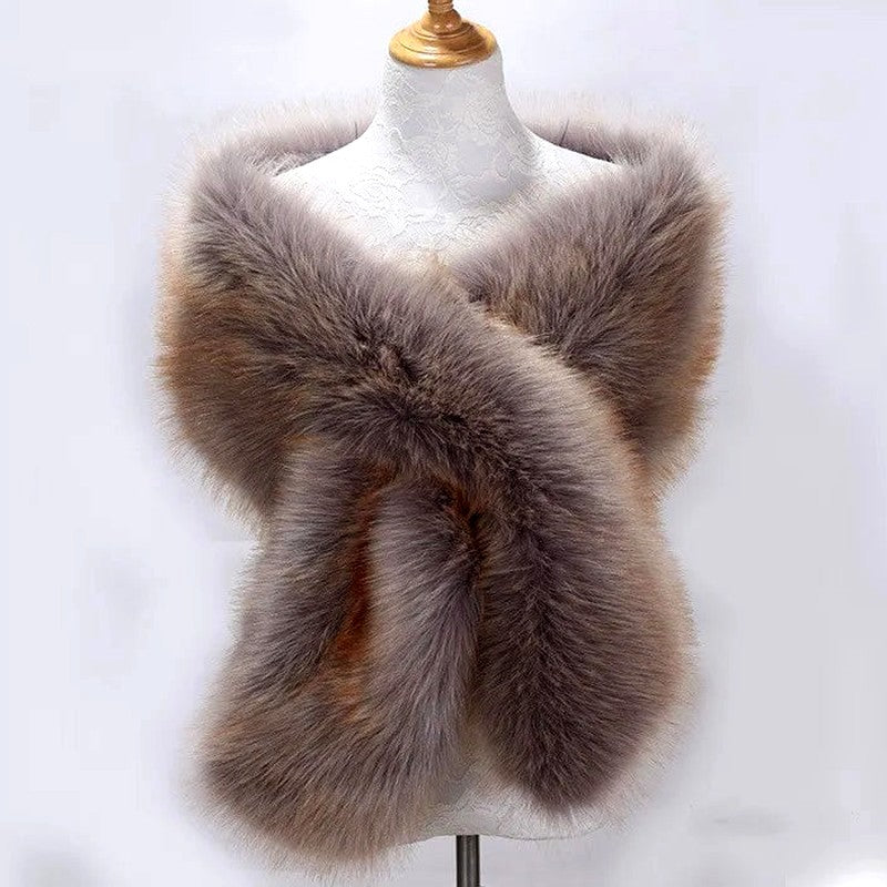 Ianthe - Women's Faux Fur Wrap Draped Shawl 5